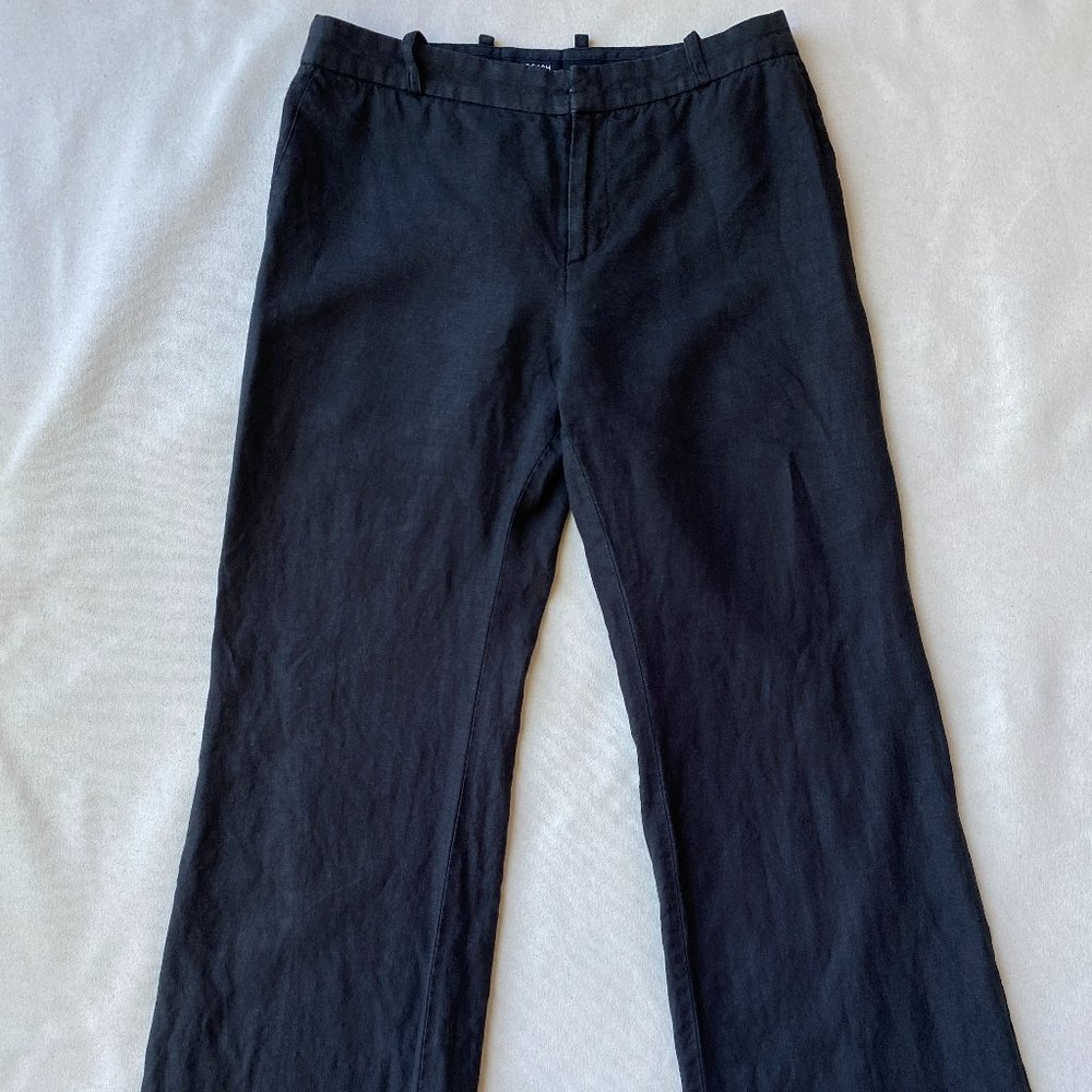 Joseph Black Wide Leg High Rise 100% Linen Pants, Size M, Gently Used